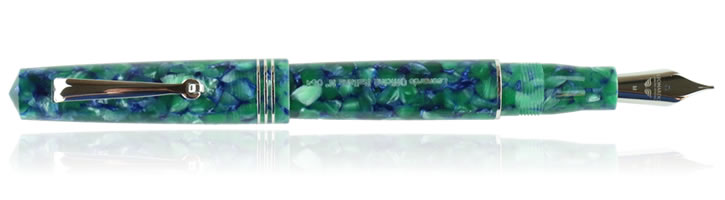 Leonardo Officina Italiana Momento Zero Fountain Pens in Green Blue Rhodium