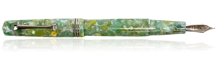 Leonardo Officina Italiana Momento Zero Fountain Pens in Jade Green / Silver