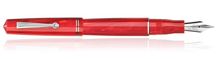 Leonardo Officina Italiana Momento Zero Fountain Pens in Mediterranean Coral Silver