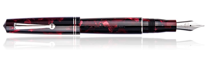 Leonardo Officina Italiana Momento Zero Fountain Pens in Red Marbled