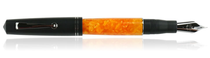 Leonardo Officina Italiana Exclusive Momento Zero Fountain Pens in Orange Black Matte Ruthenium