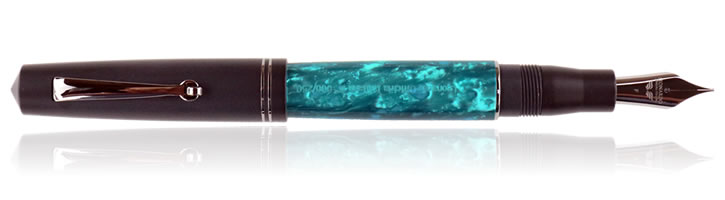 Leonardo Officina Italiana Exclusive Momento Zero Fountain Pens in Turquoise Green Matte Black