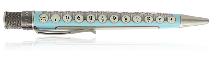 Retro 51 Typewriter Rollerball Pens in Turquoise Blue
