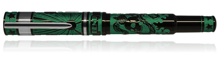 Benu Tattoo Fountain Pens in Green Tattoo