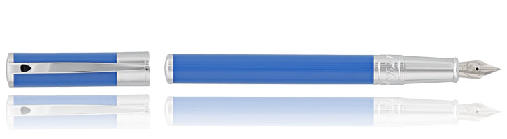 S.T. Dupont D-Initial Fountain Pens in Electric Blue