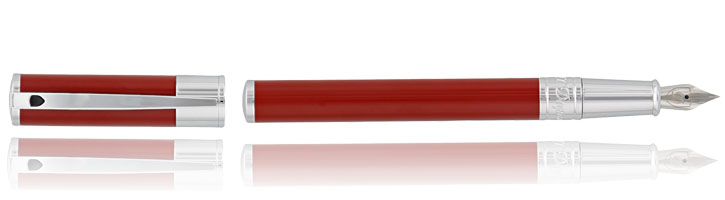S.T. Dupont D-Initial Fountain Pens in Scarlet Red