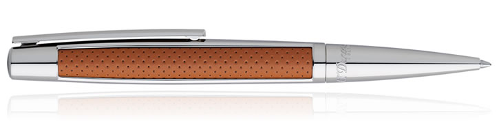 S.T. Dupont Defi Ballpoint Pens in Brown Leather Pall