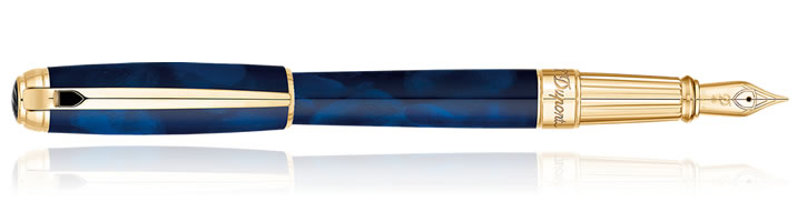 S.T. Dupont Line D Large Fountain Pens in Atelier Blue Laquer