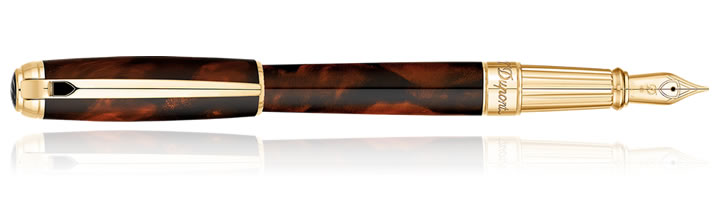 S.T. Dupont Line D Large Fountain Pens in Atelier Brown Laquer