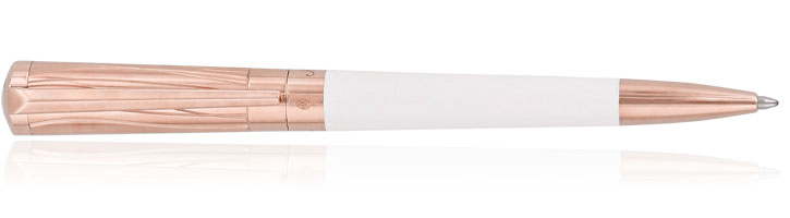 White/Rose Gold S.T. Dupont Liberte Ballpoint Pens