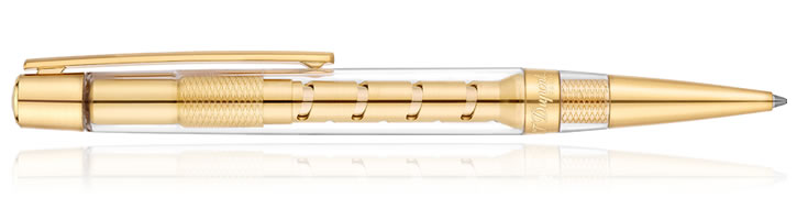 S.T. Dupont Defi Skeleton Ballpoint Pens in Gold