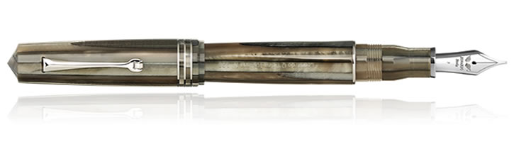 Leonardo Officina Italiana Momento Zero Grande Fountain Pens in Sand Rhodium