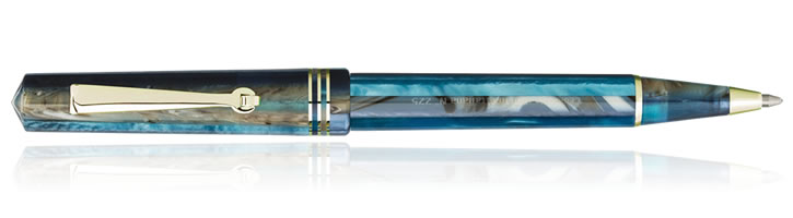 Leonardo Officina Italiana Momento Zero Ballpoint Pens in Blue Hawaii Gold