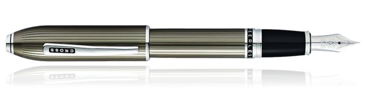 Cross Peerless 125 Fountain Pens in Titanium Gray Engraved Laquer