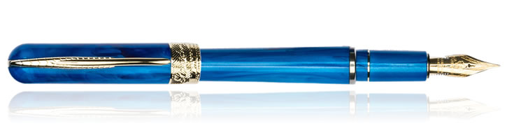 Pineider Avatar UR Deluxe Fountain Pens in Neptune Blue
