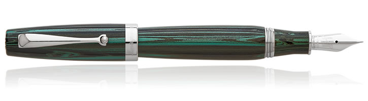 Montegrappa Miya Ebonite Fountain Pens in Petroleum Green