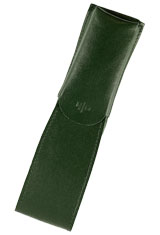 Green Otto Hutt Leather Two Pen Carrying Cases