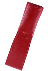 Red Otto Hutt Leather Two Pen Carrying Cases