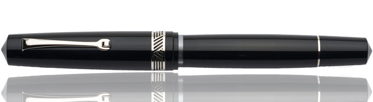 Leonardo Officina Italiana Momento Zero Magico Fountain Pens in Glossy Black / Silver