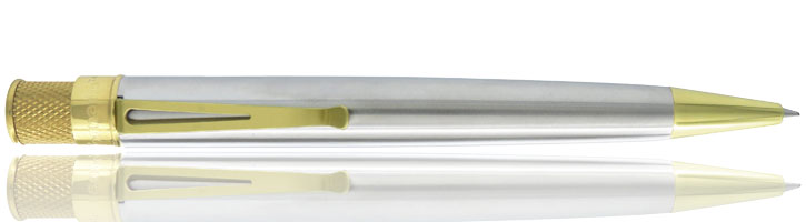 Retro 51 Tornado Classic Brass Rollerball Pens in Stainless