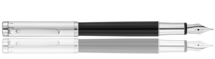 Pinstripe / Black Lacquer Waldmann Liberty Fountain Pens