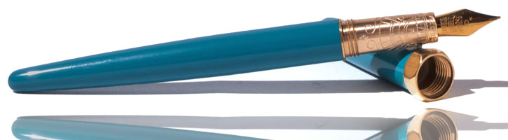 Printmaker's Teal / Gold-Plated Nib Ferris Wheel Press Brush Fountain Pens