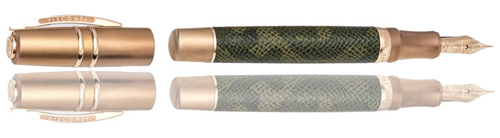 Camouflage / Rose Gold Satin / Rose Gold trim Visconti Homo Sapiens Dual Touch Fountain Pens