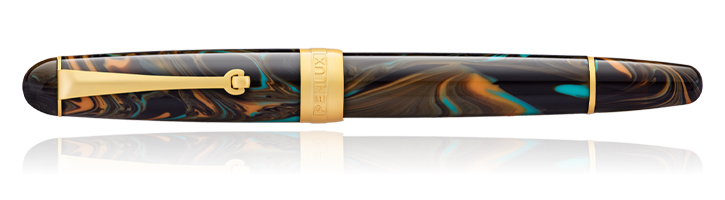 Penlux Masterpiece Delgado Fountain Pens in Peacock / 18K Gold nib