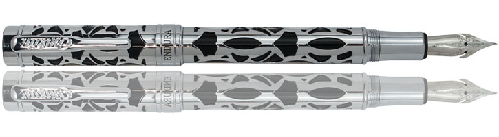 Black / Chrome Conklin Endura Deco Crest Fountain Pens