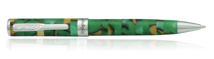 Green/Brown Conklin Stylograph Mosaic Ballpoint Pens