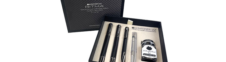 Carbon Fiber Monteverde 2022 Special Edition Gift Set Carbon Fiber Ritma Fountain Pens