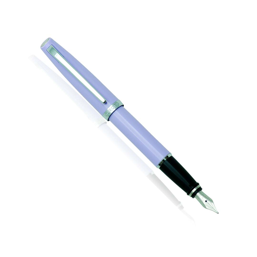 E60-PB Aurora Style Satin Rollerball Pen Blue Matte With Rose Gold Trim 