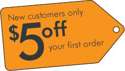 Save $5 Off your first order!